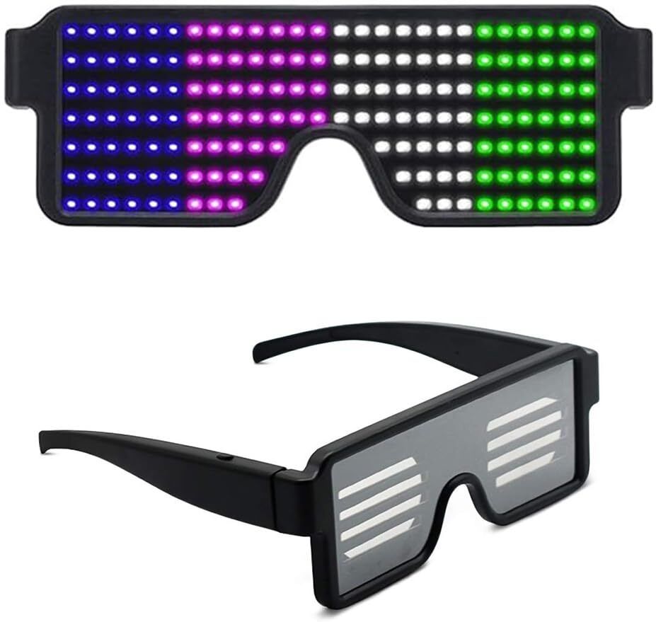 USB Rechargeable LED Glowing Glasses with 11 Modes Party Glow Ornament-image-8
