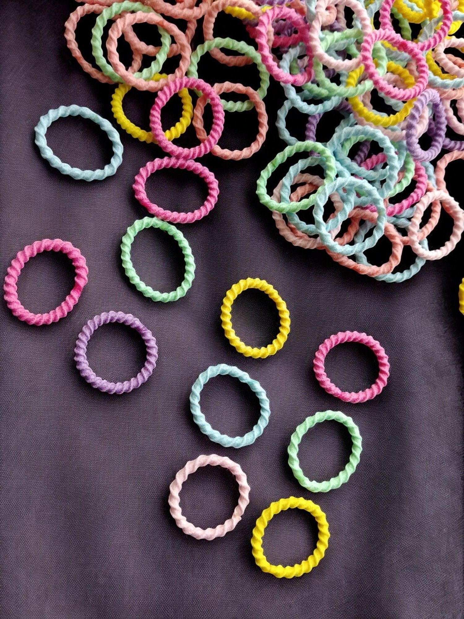 100 Pcs Mini Colorful Hair Ties Rubber Band-image-35