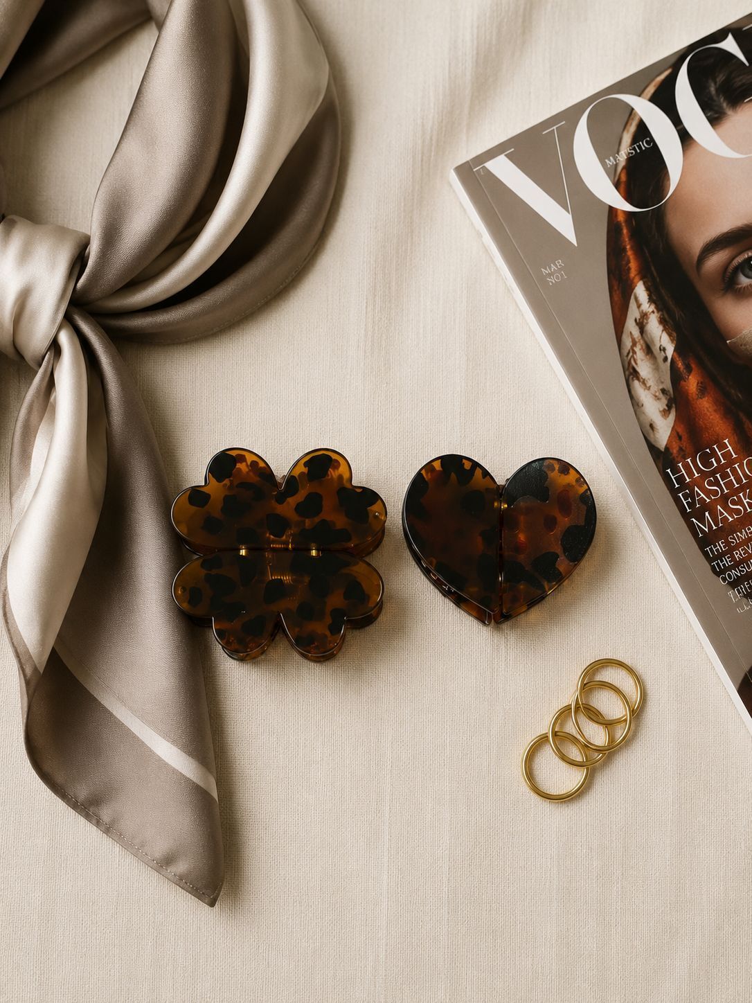 Combo Of 2 Magnetic Heart & Flower Shape Hair Claw Clip | Strong Hold Hair Claw-image-40