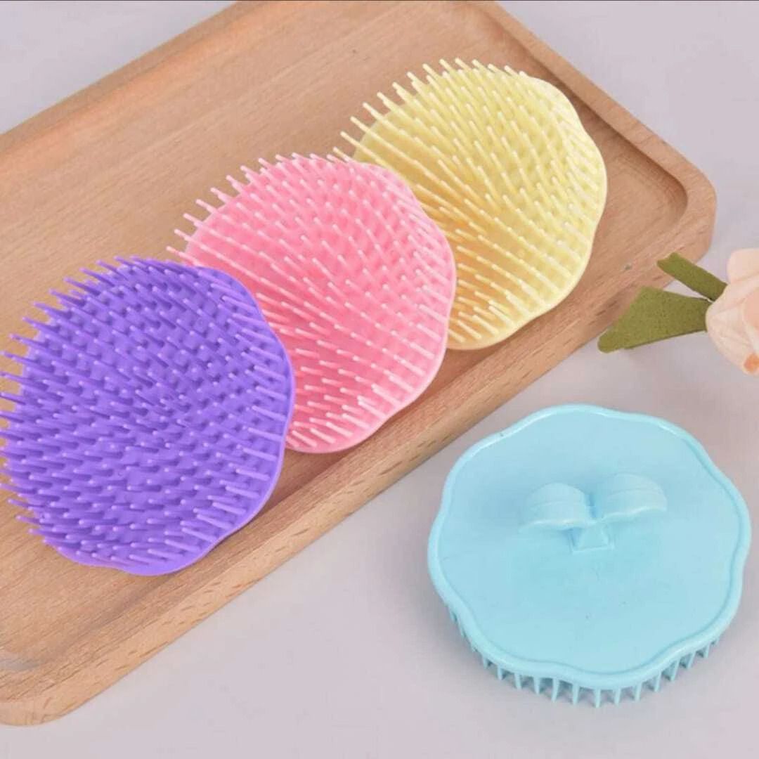 Hand Grip Handle Round Multi-color Plastic Hair Combs multicolor set of 4