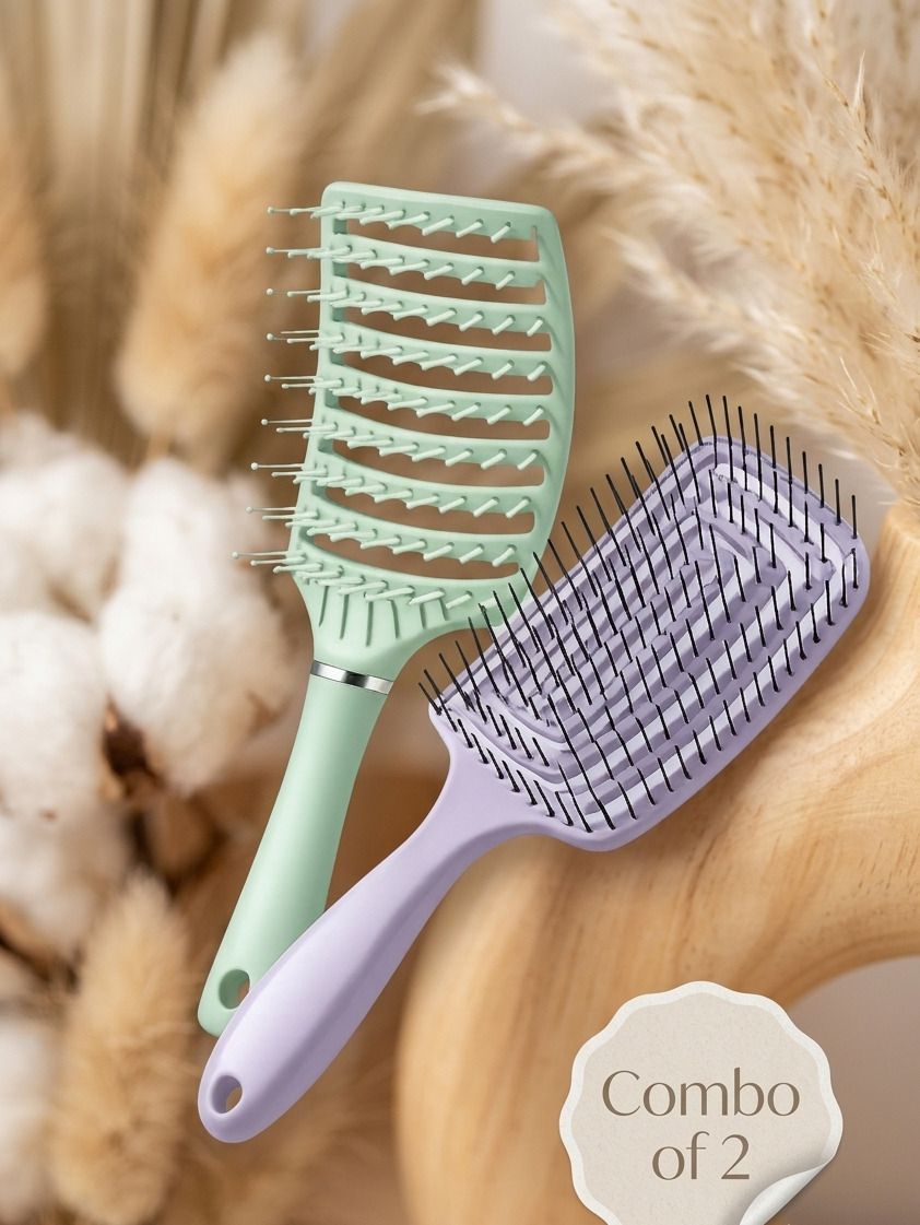 Hair Brush Pack of 2 with Rounded Ball Tips-image-12