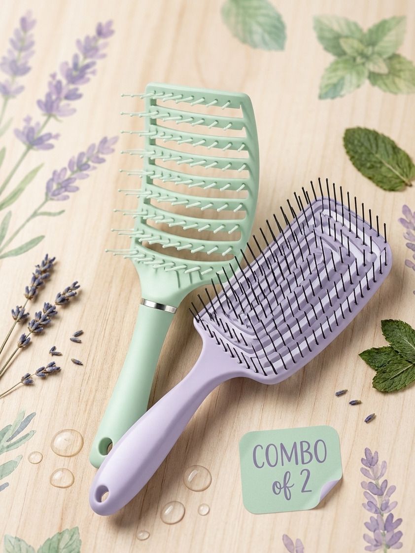 Hair Styling Brush Set of 2 for Smooth and Frizz Free Hair-image-0