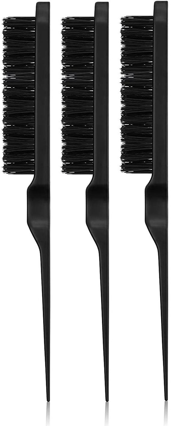 3 Pieces Nylon Teasing Hair Brushes, Three Row Salon Teasing Brush-image-5