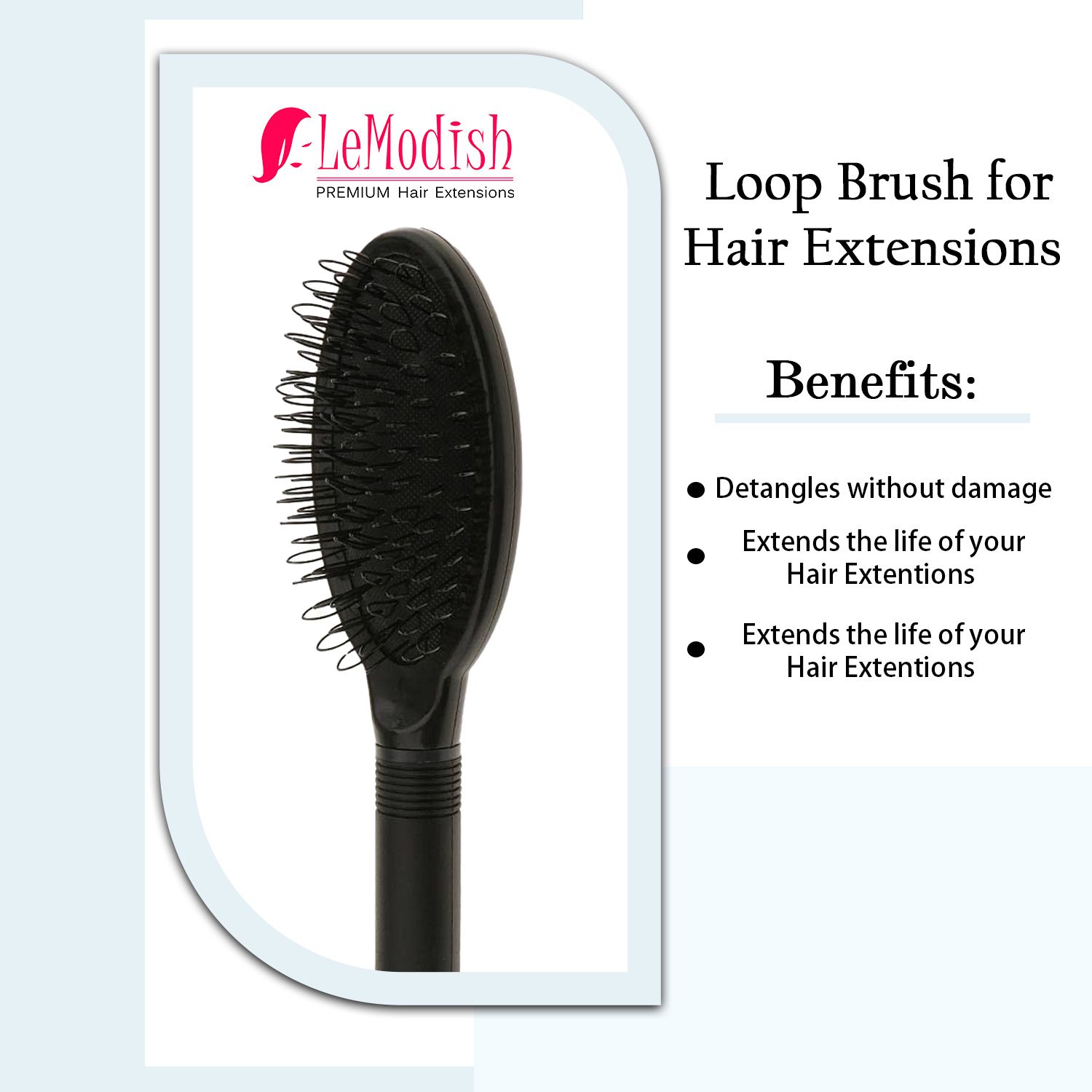 lemodish Professional Loop Brush for Hair Extensions – Human & Synthetic Hair-picture-23