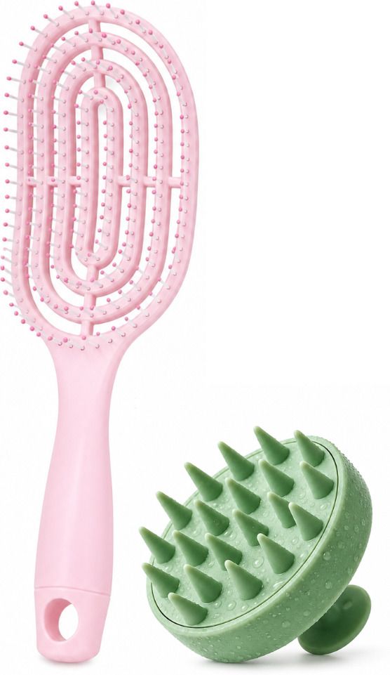 gorgus Hair Detangler Brush & Scalp Massage Brush Combo for Healthy Hair-picture-27