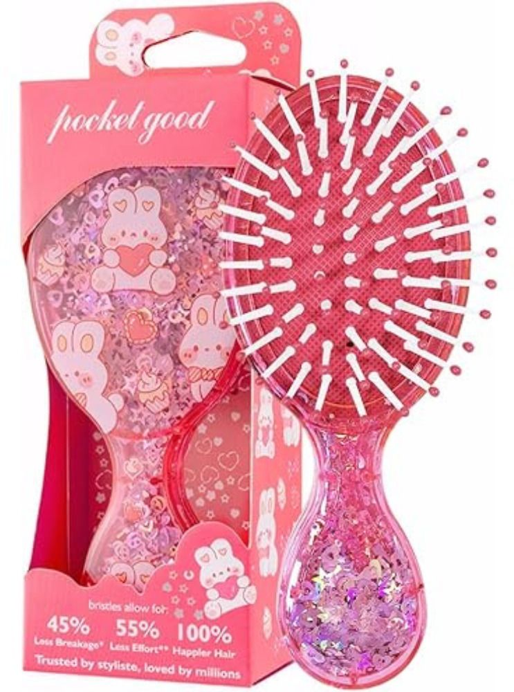 3D Unicorn Glitter Hair Brush for Girls | Detangling Cushion Paddle Comb-image-14