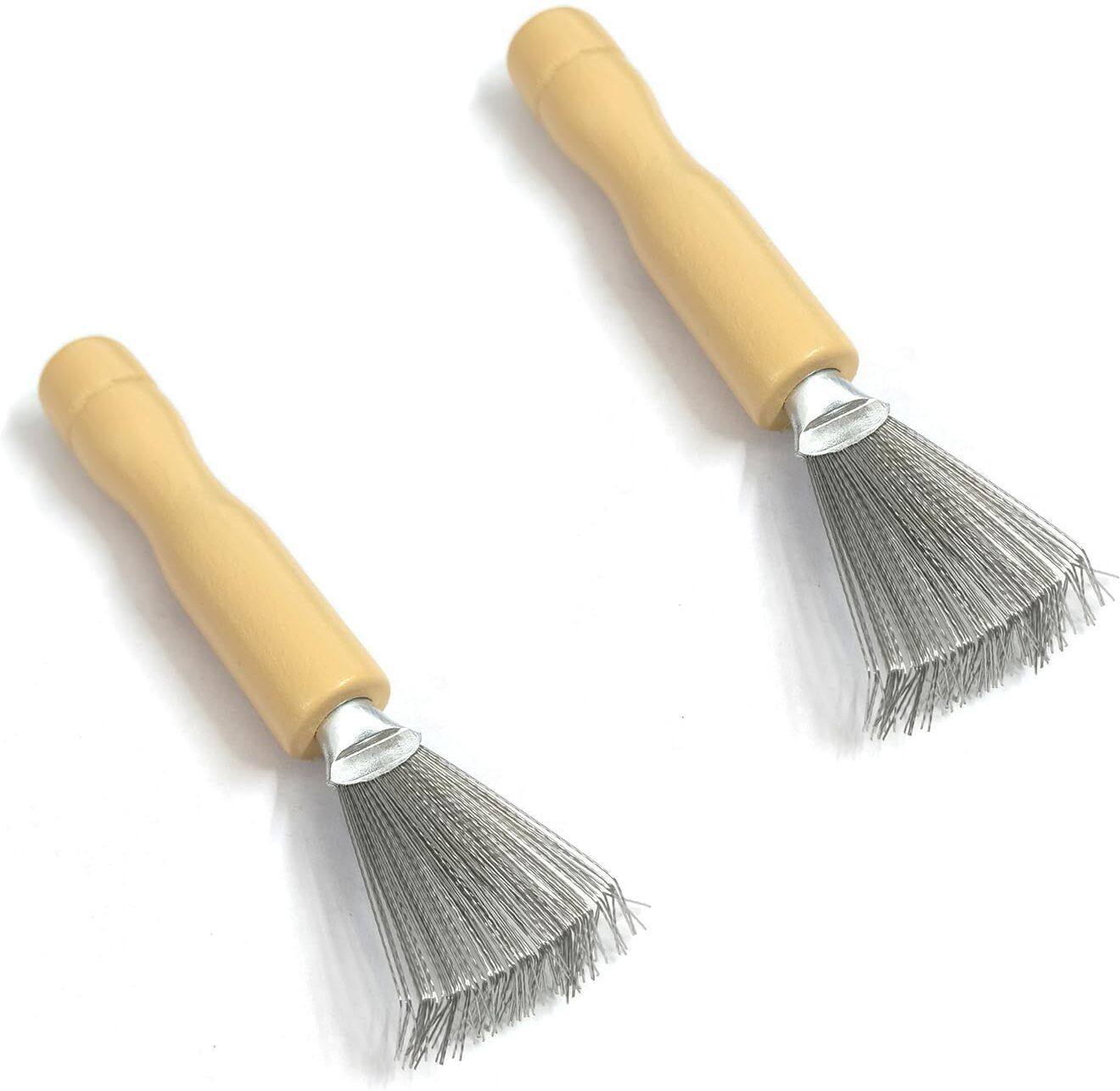 urbanmooch 2 Packs Hair Brush Cleaner with Metal Wire Rake Wooden Handle for Home and Salon-picture-27