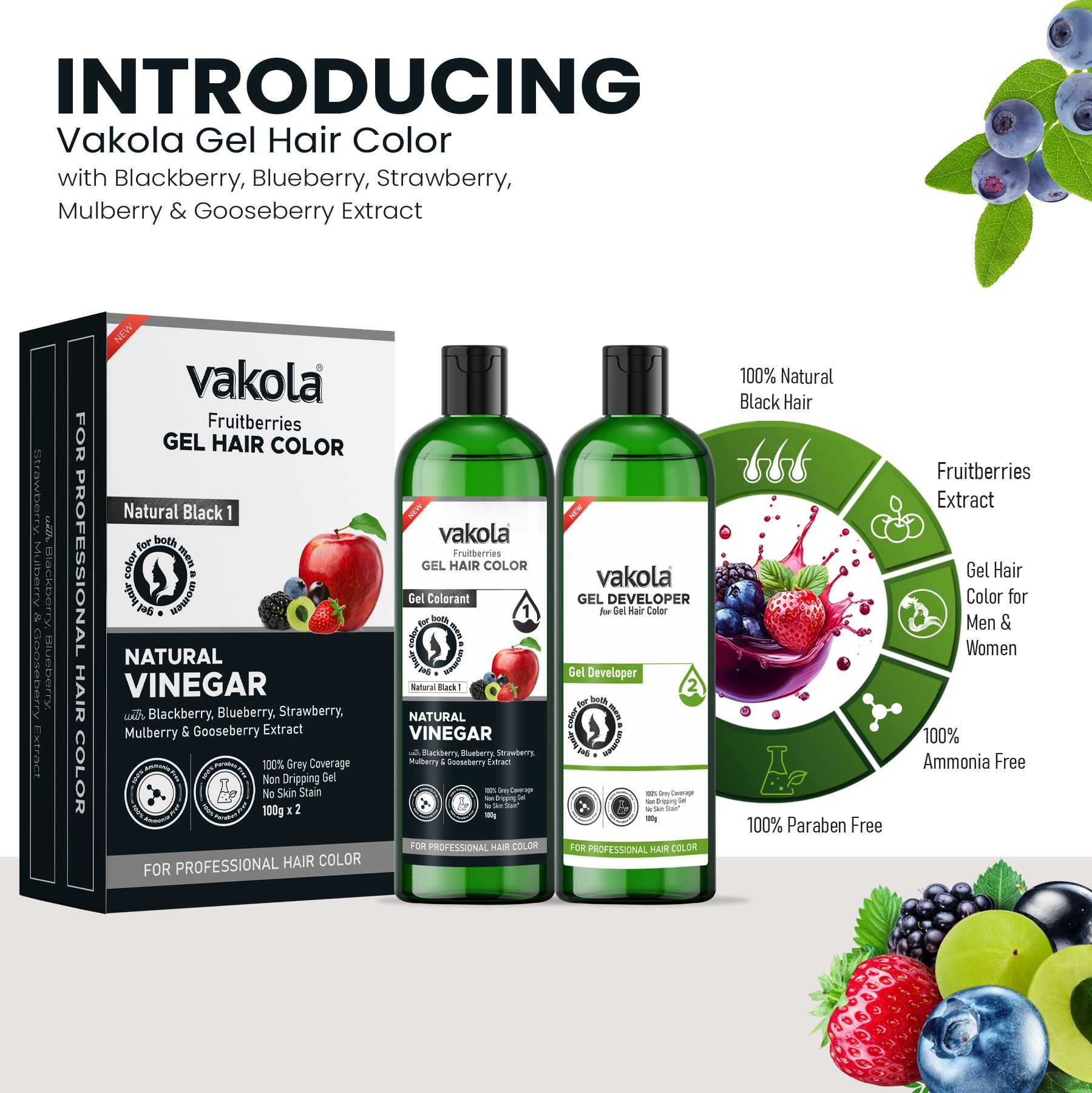 vakola Natural Black Professional Gel hair Color for Both Men & Women - 100GM x 2 , Natural Black-picture-14