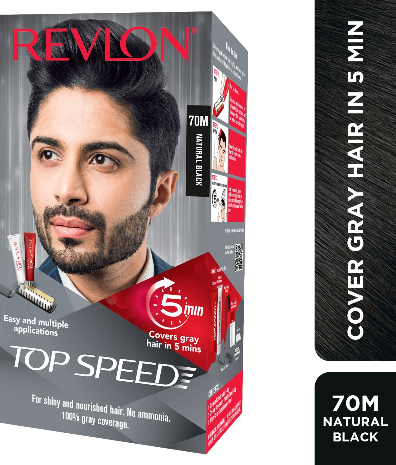 revlon Top Speed Hair Color Man ,Natural Black 70M-picture-14