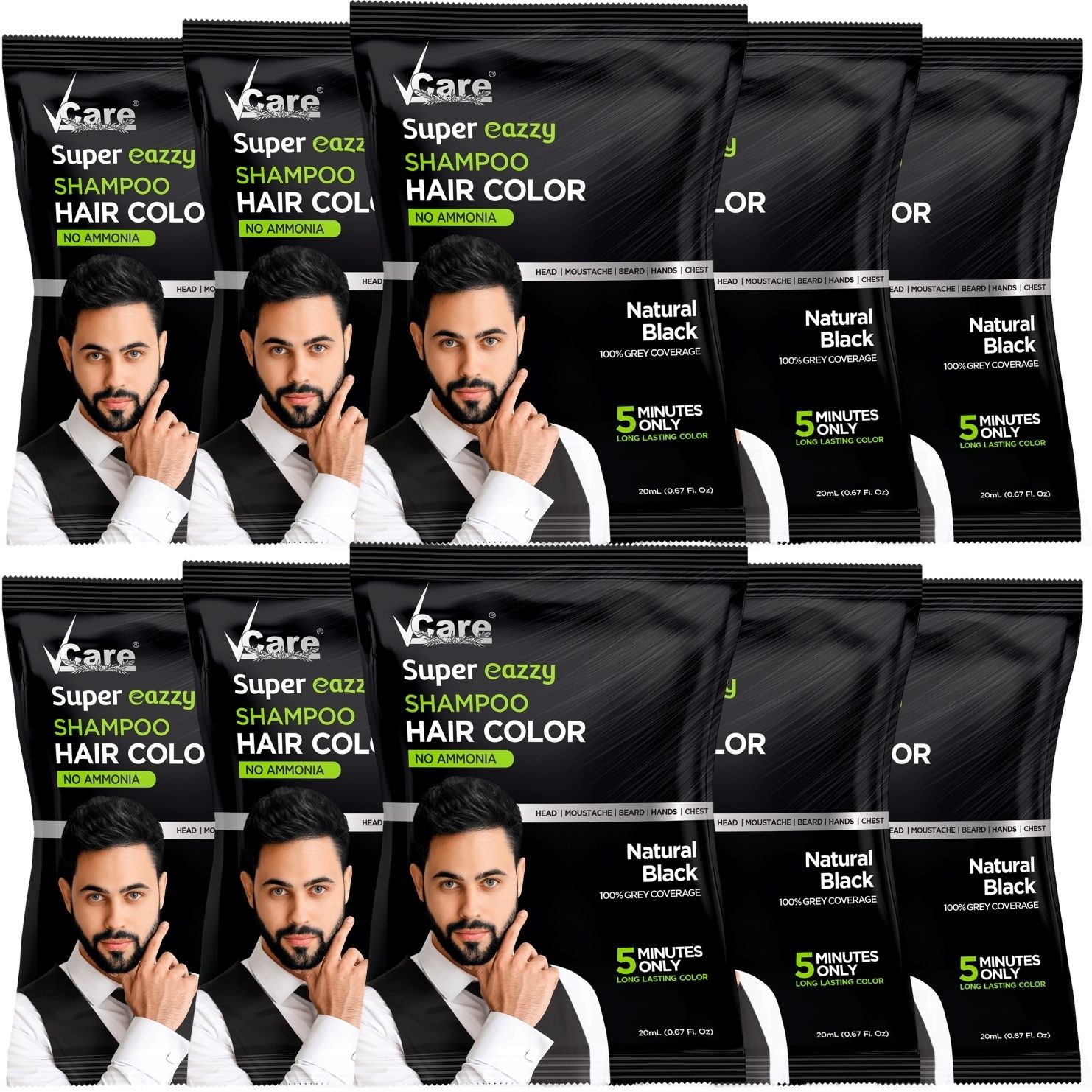Super Eazzy Shampoo Hair Color Natural Black for Men & Women no Ammonia &Paraben , Natural Black-image-32