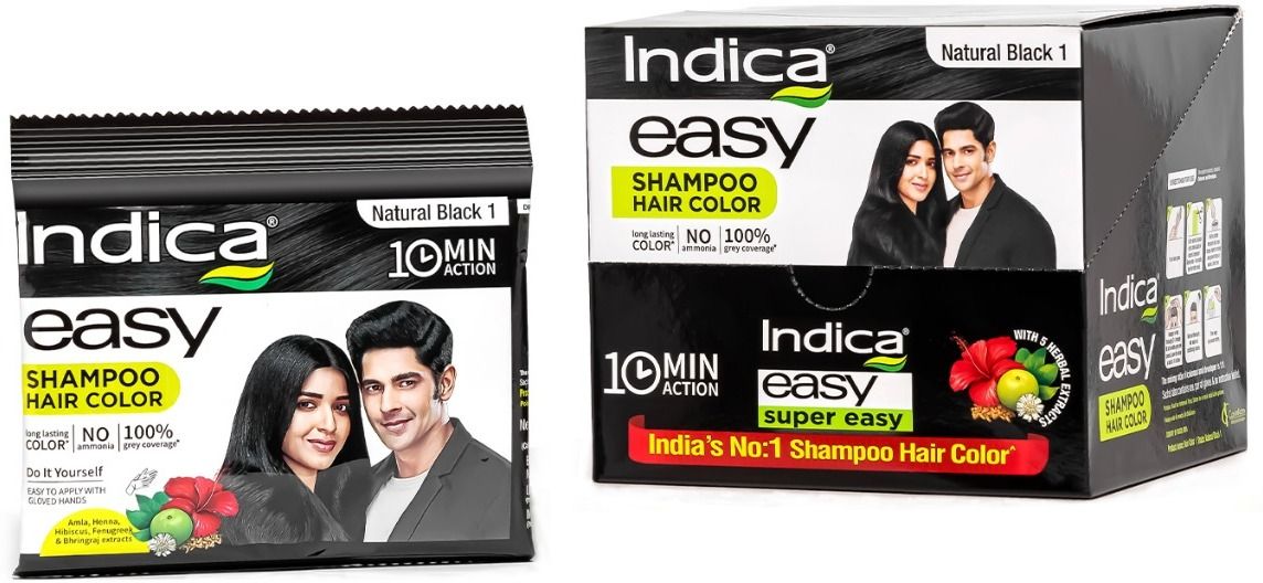 Easy Do-It-Yourself 10 Minutes Hair Color Shampoo,Pack of 12,(25ml x 12) , Natural Black-image-34