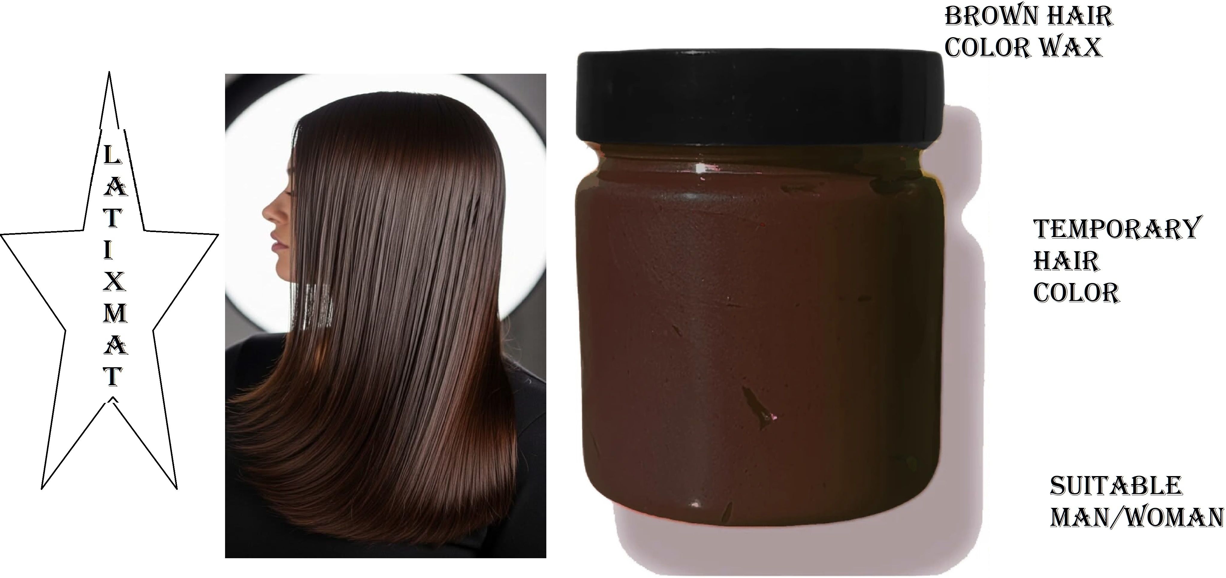 latixmat Temporary instant Hair Color Waxfor Woman@Man , BROWN-picture-34
