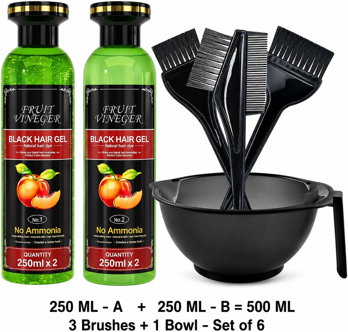 morbee FRUIT VINEGAR EXTRACT GEL BASED HAIR COLOR+ bowl VB13 , Natural Black Color Dye for Hair Care With Natural Ammonia Free Color Dye-picture-22