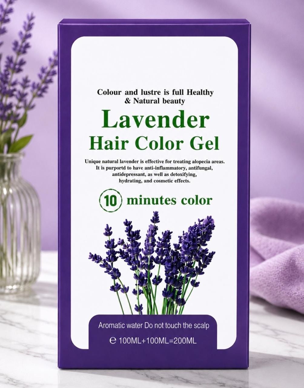 morbee Lavender Hair Color Gel Natural Color (100x2)ml AI 10 Minute , Natural Black AI-picture-23