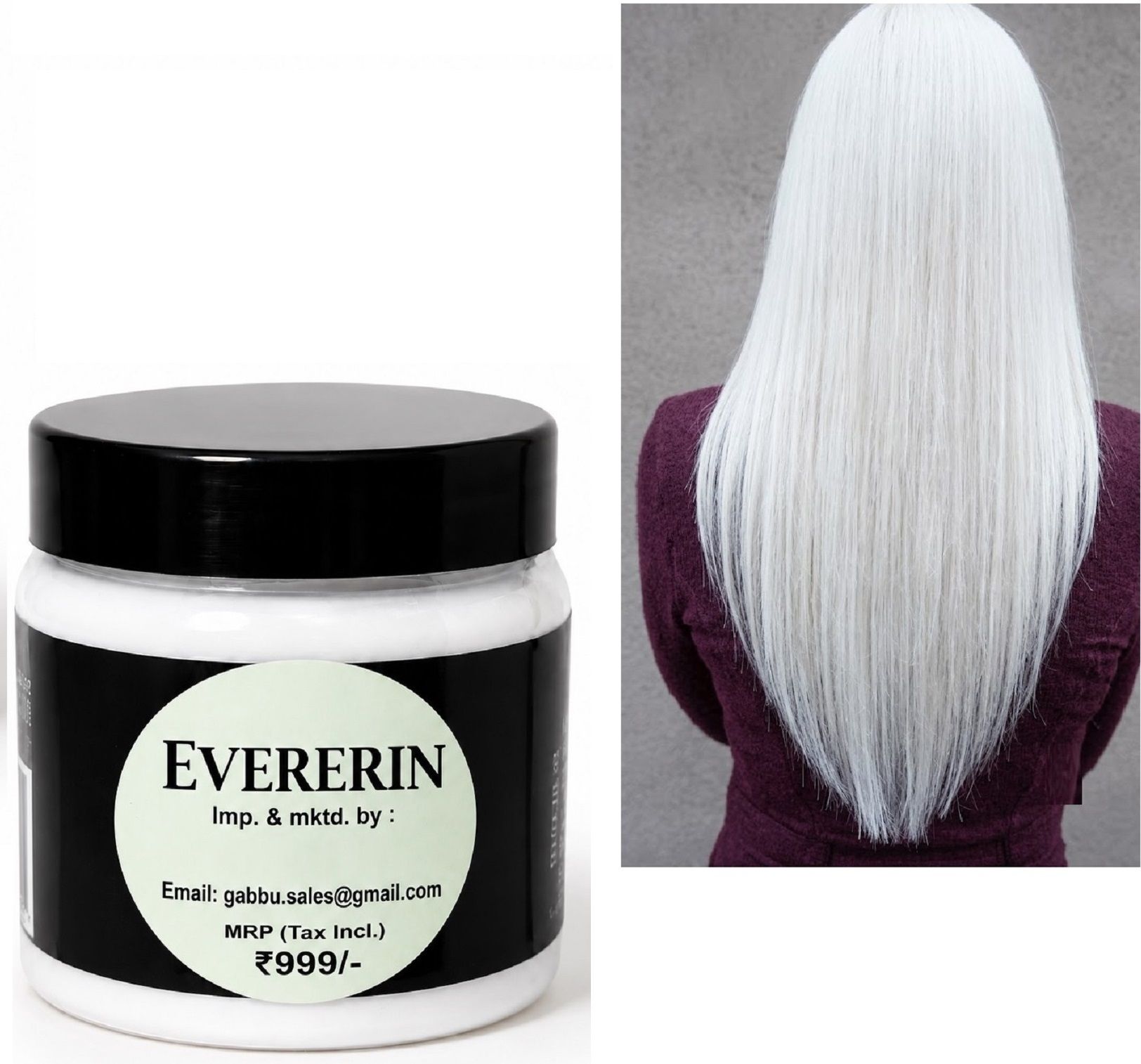 evererin Temporay Hair Color Wax Metallic Shine For Men & Women , WHITE-picture-49