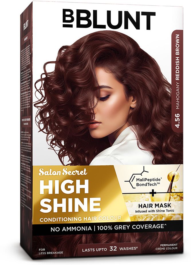 bblunt Salon Secret High Shine Conditioning Hair Colour With MaliPeptide BondTech™ , Mahogany Reddish Brown-picture-11