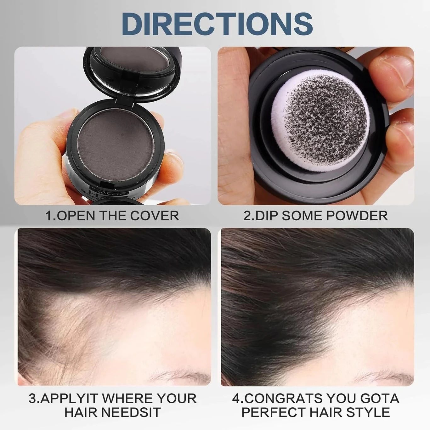 reimichi Black HAirline Powder With Spong Easy To Apply , Black-picture-39