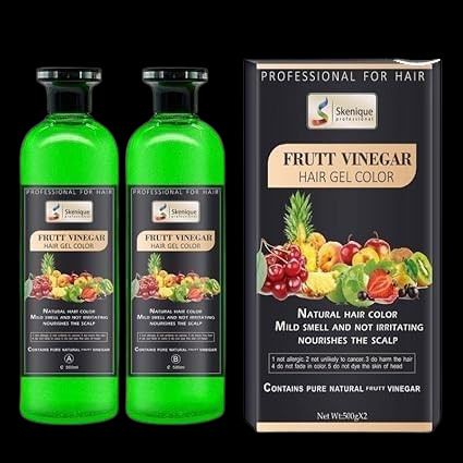 Professional Fruit Vinegar Gel Based Natural Black Hair Dye Color , Black-image-24