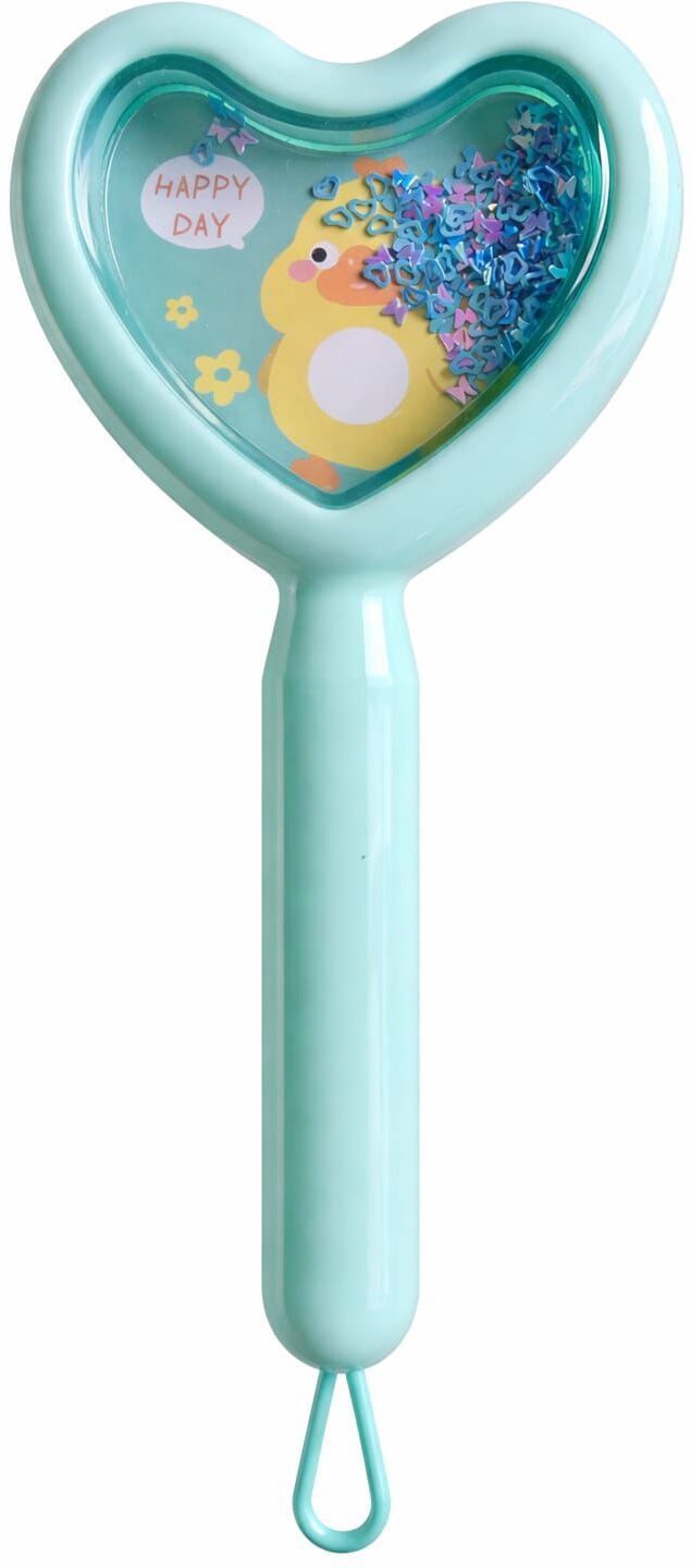 Heart Shape Sky Blue Glitter Hair Brush Cute Detangling Styling Brush for Girls-image-20