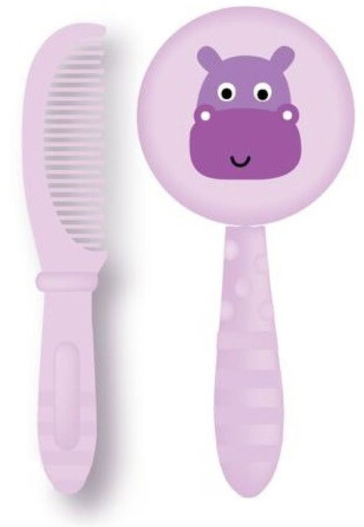 Jungle Fun Baby Brush & Comb Set - Ergonomic Design- BPA Free- Easy Grip Handle-image-4