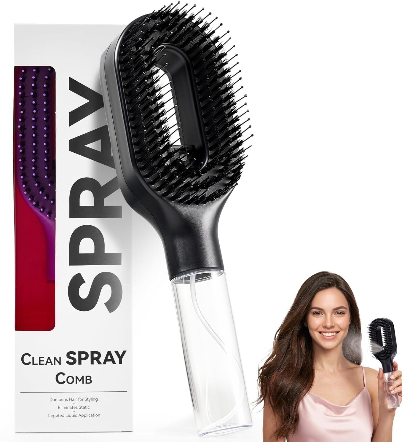 onovate Water Spray Hair Brush Detangling Styling Comb for Women & Men-picture-39