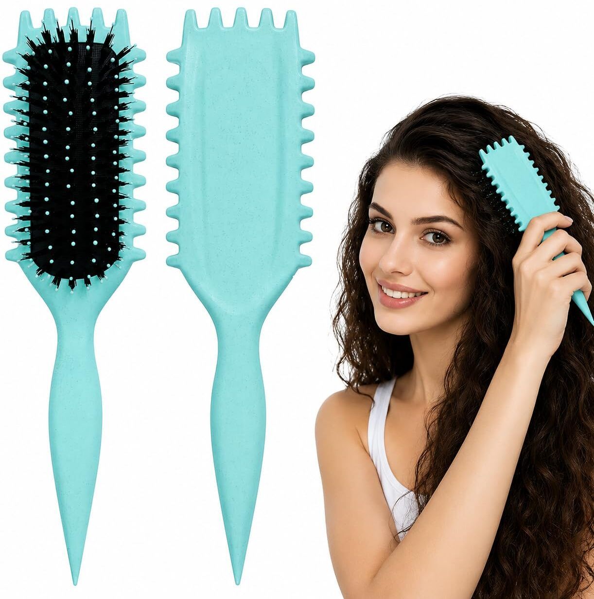 kvvtrades Curly Hair Comb, Curl Defining Comb, Bristle Hair Brush Styling Brush-picture-46