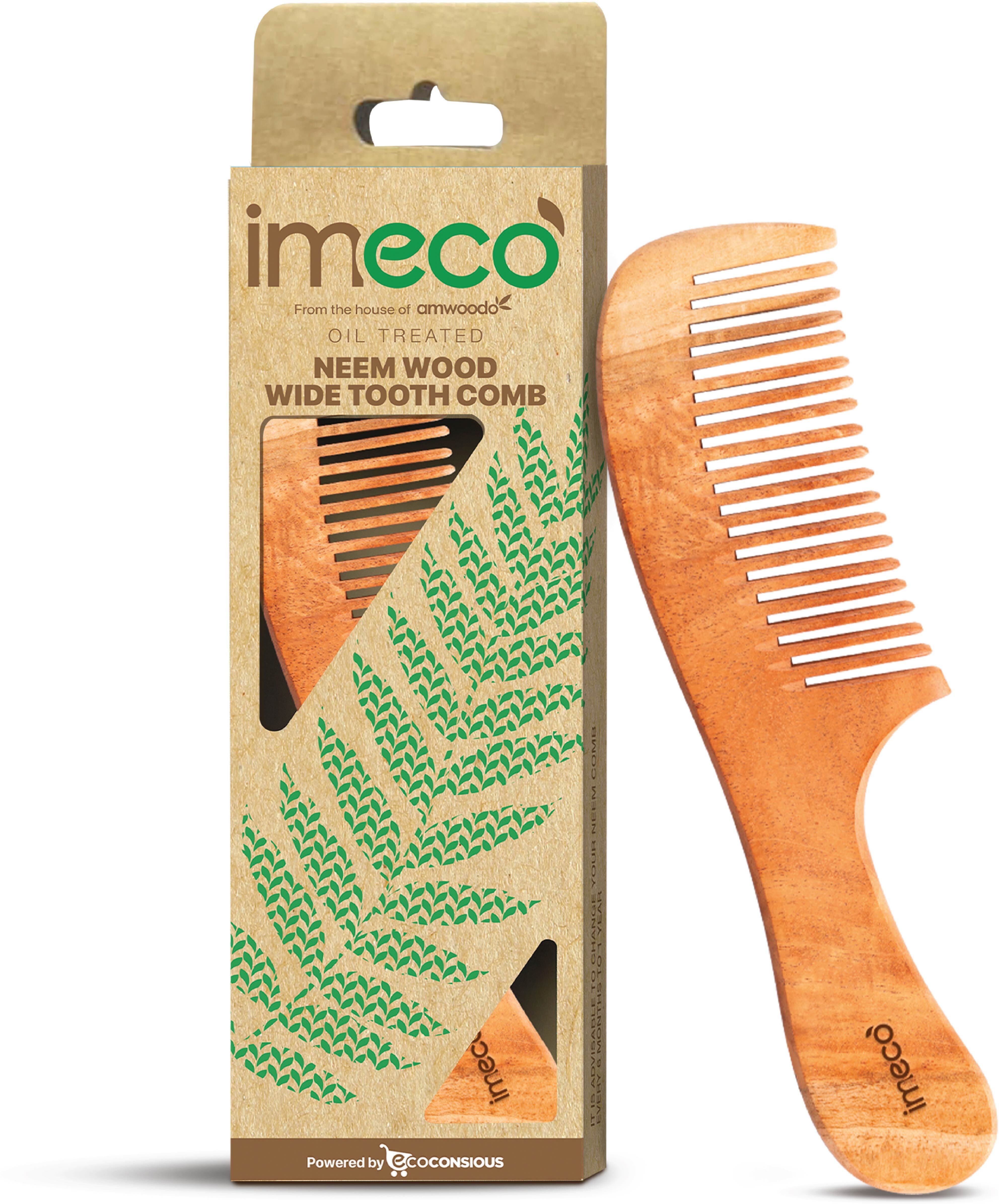 Oil-Treated Neem Wood Comb | Wide Tooth | Smooth, Shine & Frizz-Free Hair-image-35