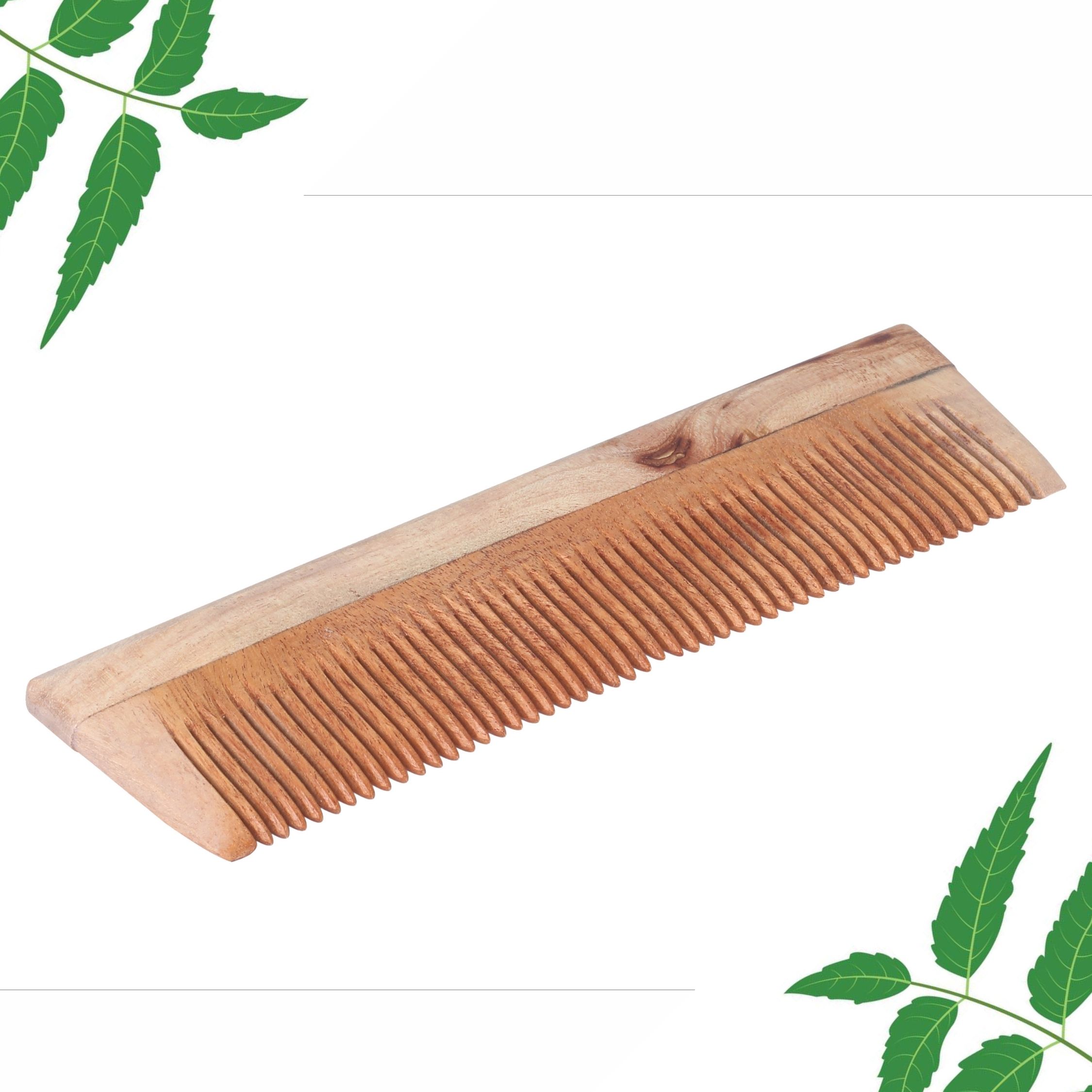 Kacchi Neem Wood Comb - Natural Haircare Infused with Neem Oil & Herbal Extracts-image-21