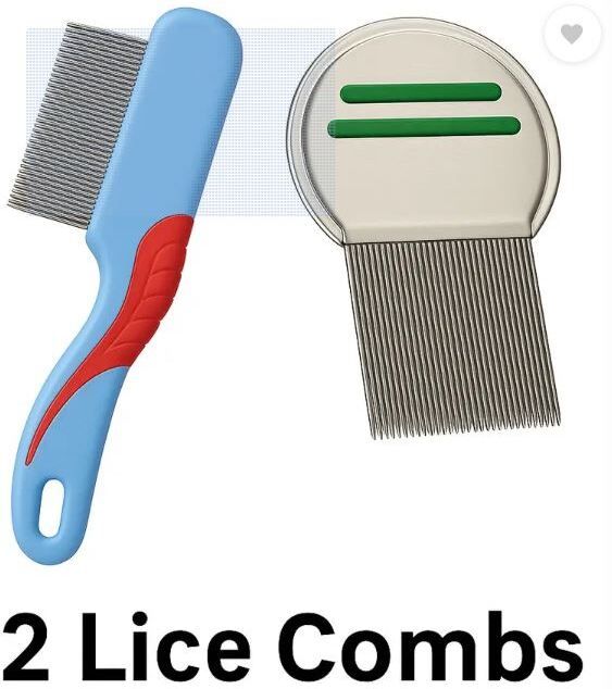 2 Pc Lice & Nit Removal Comb Set | Stainless Steel Fine Teeth & Anti-Slip Handle-image-21