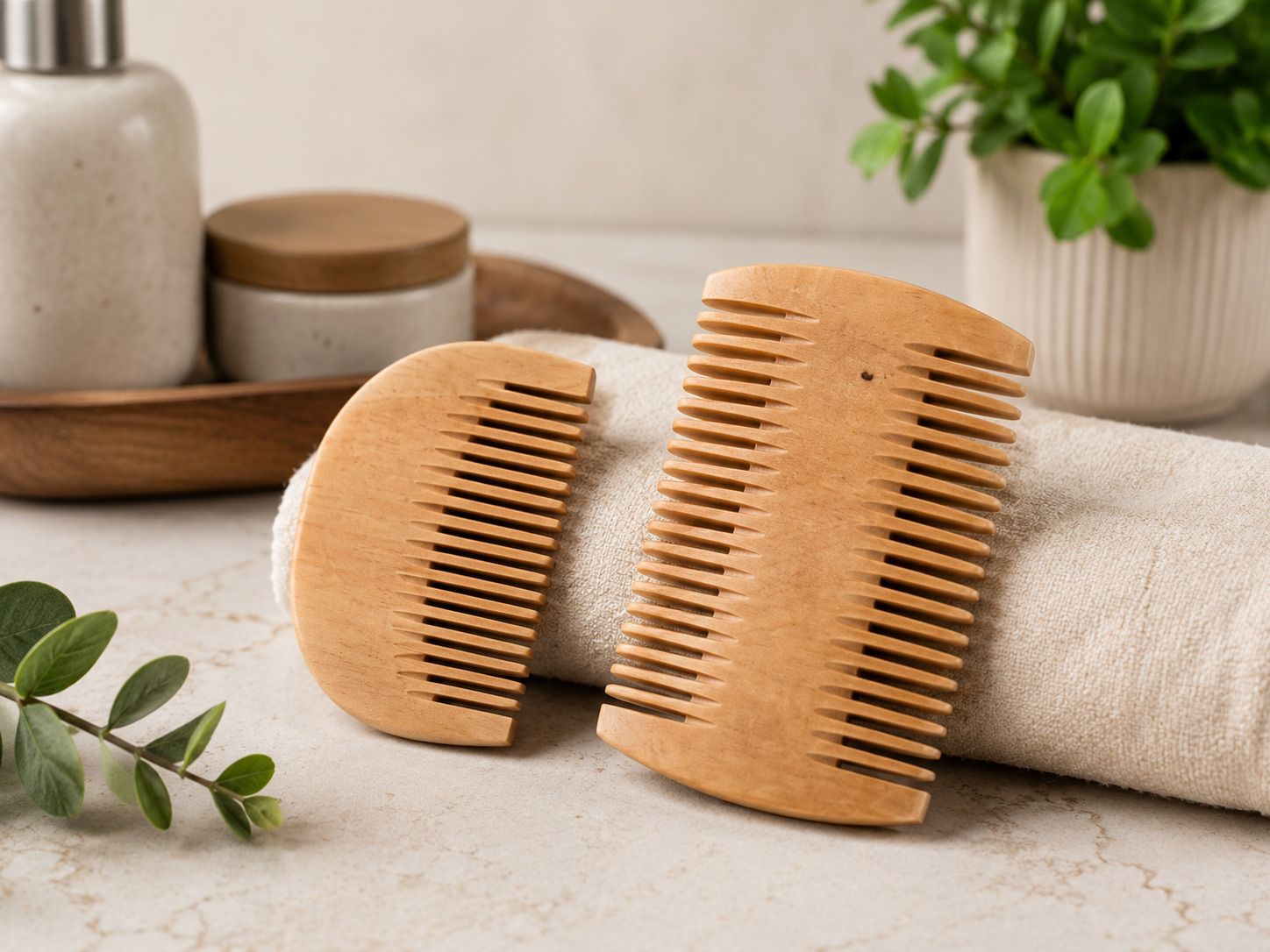 beb Wooden Comb Set of 2 | Natural Neem Wood Hair Comb-picture-42