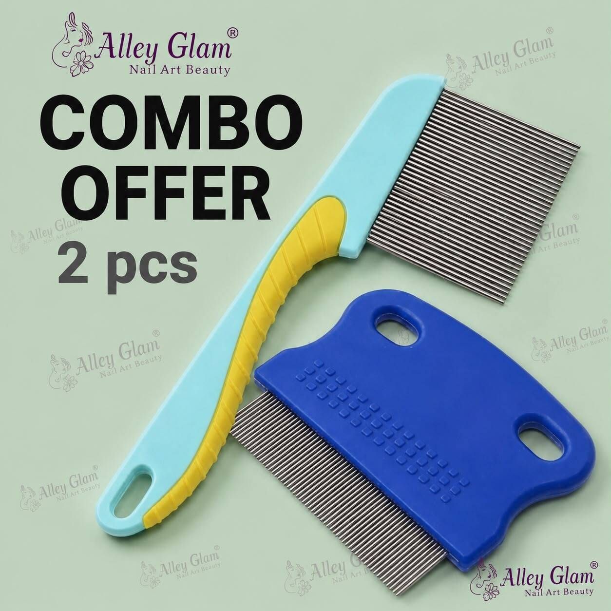 alley glam Anti-Lice Fine Tooth Comb Stainless Steel Teeth Scalp Cleaner & Hair Nit Remove-picture-19