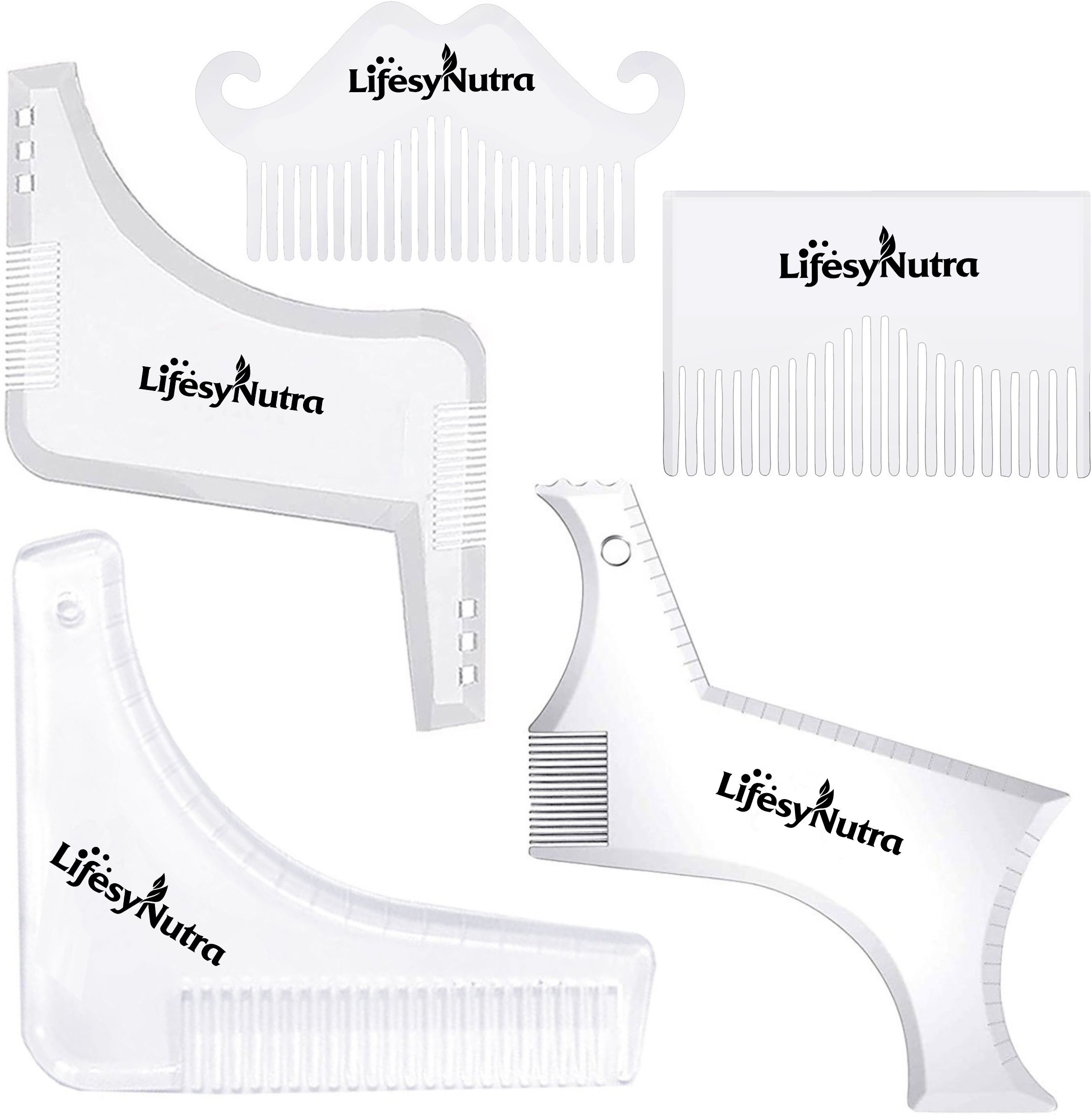 Beard Shaper Tool shaping scale template tool set With Ultra-Slim Pocket Comb-image-7