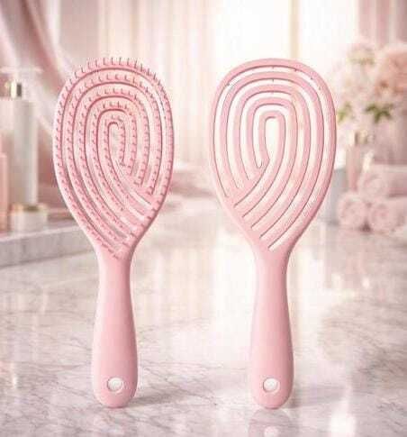 ss shop Flexible Vented Detangling Hair Brush for Wet & Dry Hair - Curved Anti-Friz Comb-picture-46