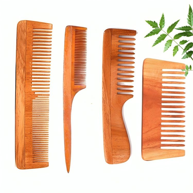 Kacchi Neem Wood Comb - Natural Haircare Infused with Neem Oil & Herbal Extracts-image-22