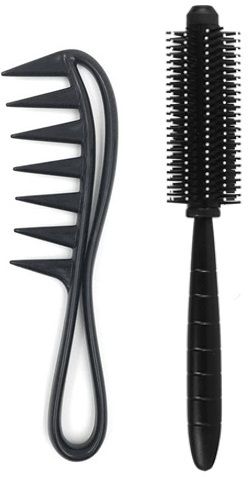 Shower Flexible Comb Wide Spacing Teeth Comb With Round Comb (Set of 2)-image-42