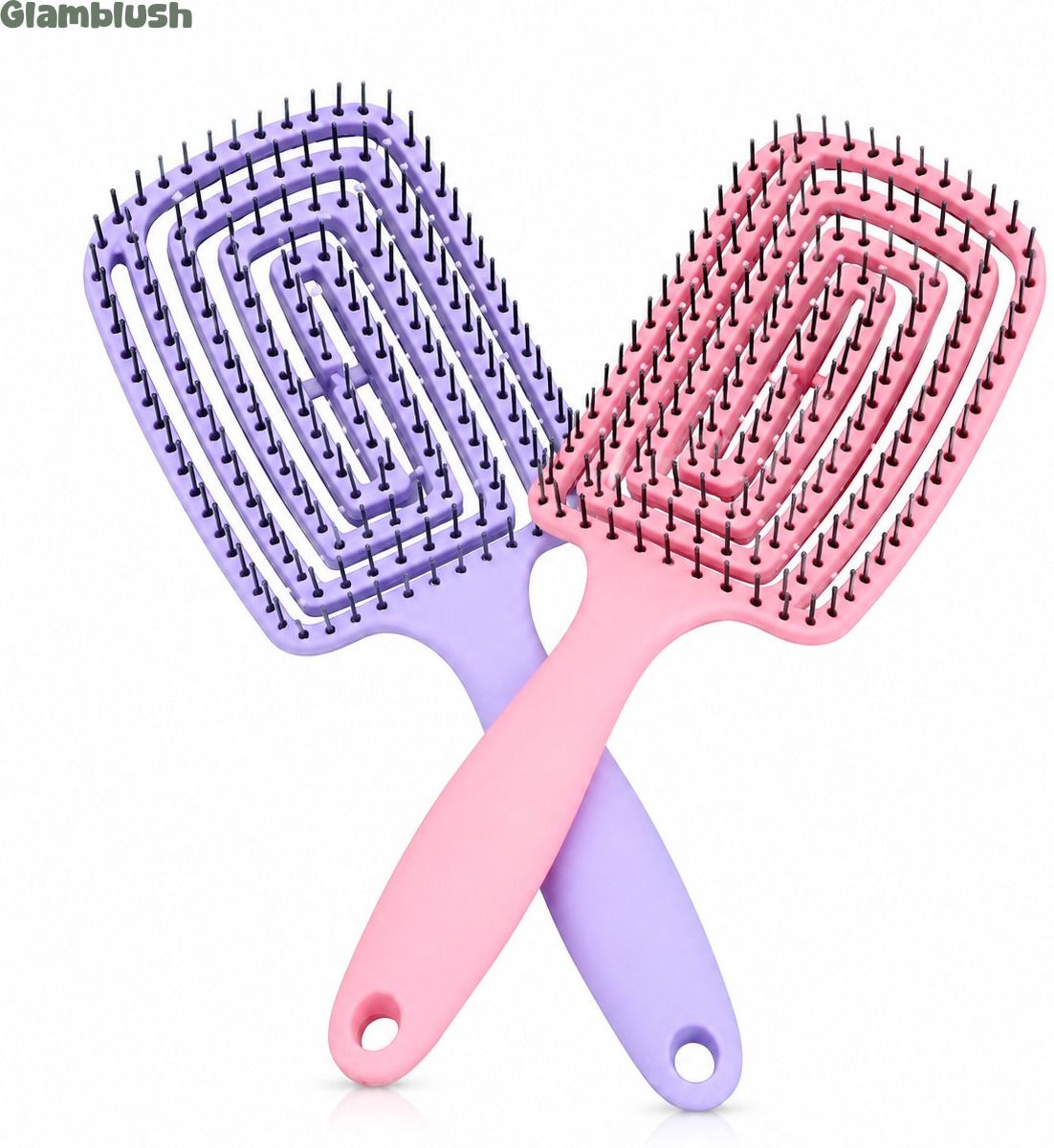 Pack of 2 Salon Quality Hair Brushes for Gentle Detangling-image-38