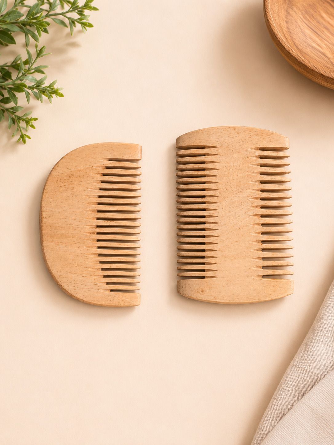 beb Wooden Comb Set of 2 | Natural Neem Wood Hair Comb Set-picture-29