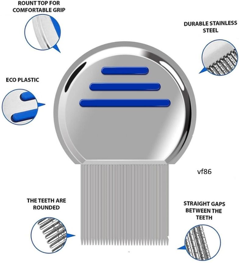 morbee Lice Nit Egg Removal Treatment Stainless Steel Metal Comb for Hair vf86-picture-44