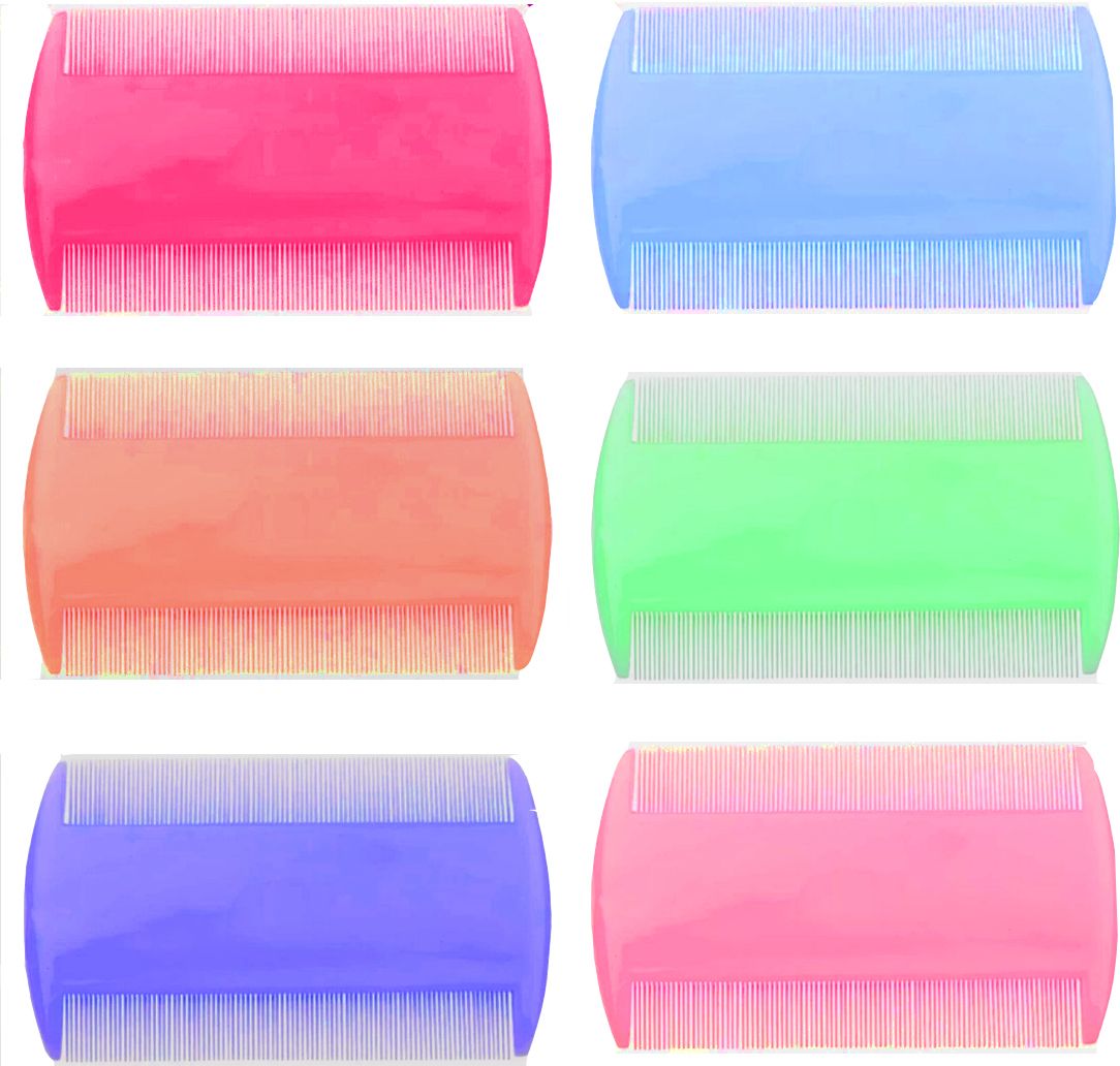 skandha Double Sided Head Fine Tooth Dust Lice Clean Remove Plastic Lice 6 Hair Combs-picture-15