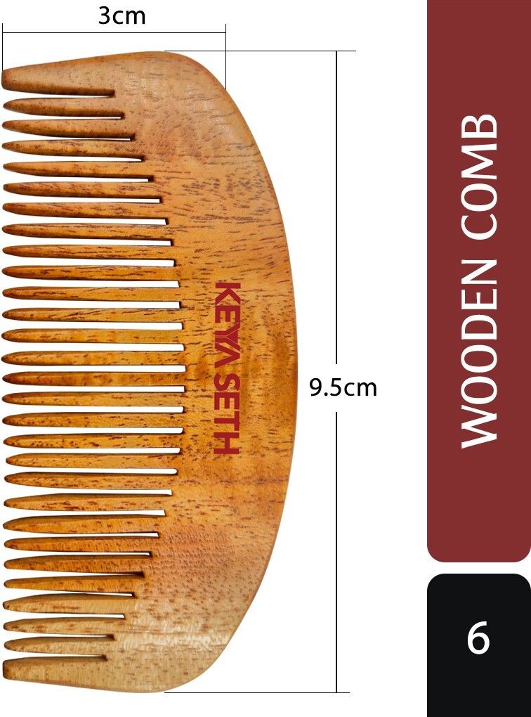 keya seth aromatherapy 3-in-1 Neem Wooden Comb Small Size-picture-21