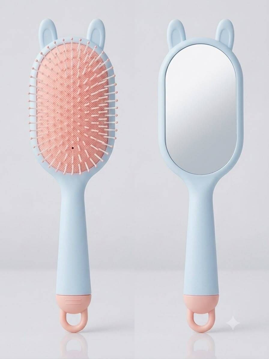 awadhmart Hair Brush with mirror, Strong & Flexible Nylon Bristles having Anti-static Ball-picture-28