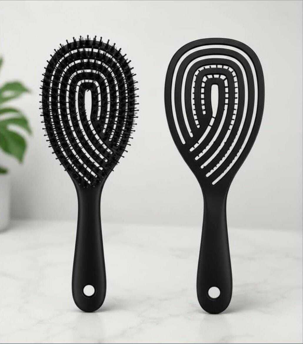 ss shop Ultra-Flexible Maze Hair Detangler Brush for Curly & Wet Hair Styling-picture-35