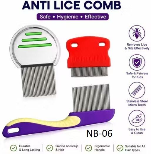 3 Pcs Lice Comb Set – Stainless Steel Anti Lice Nit Removal Comb Kit NB-06-image-20