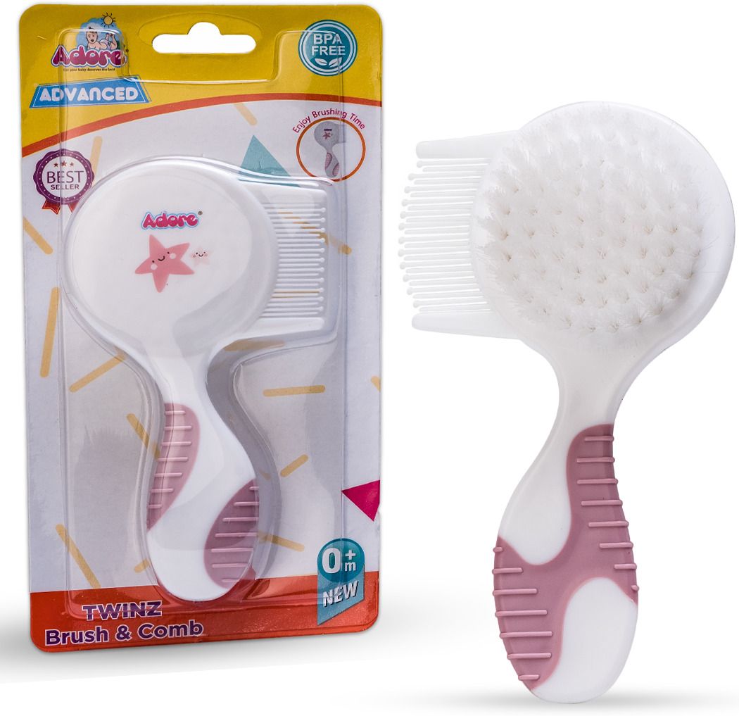 Basics TWINZ 2 in 1 Brush & Comb Set- Ergonomic- BPA Free-image-16