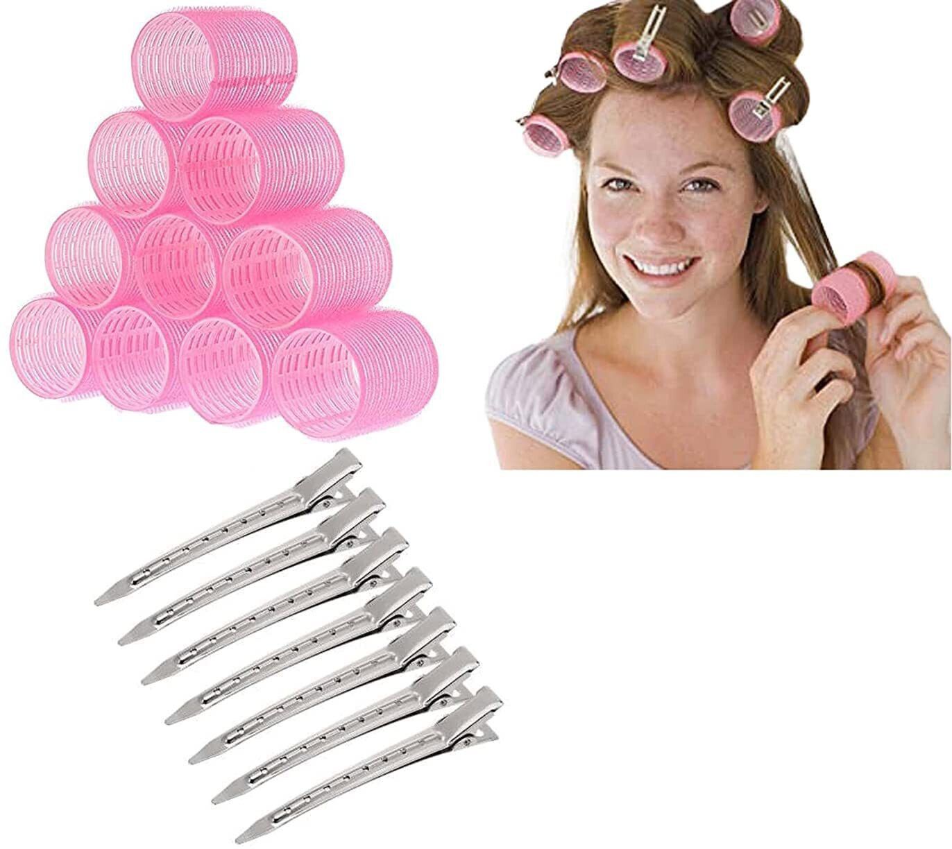 6 Pcs Hair Rollers Curlers (Size- 3.5 x 6 cm) and 6 Pc Stainless Steel Clips Hair Curler-image-33