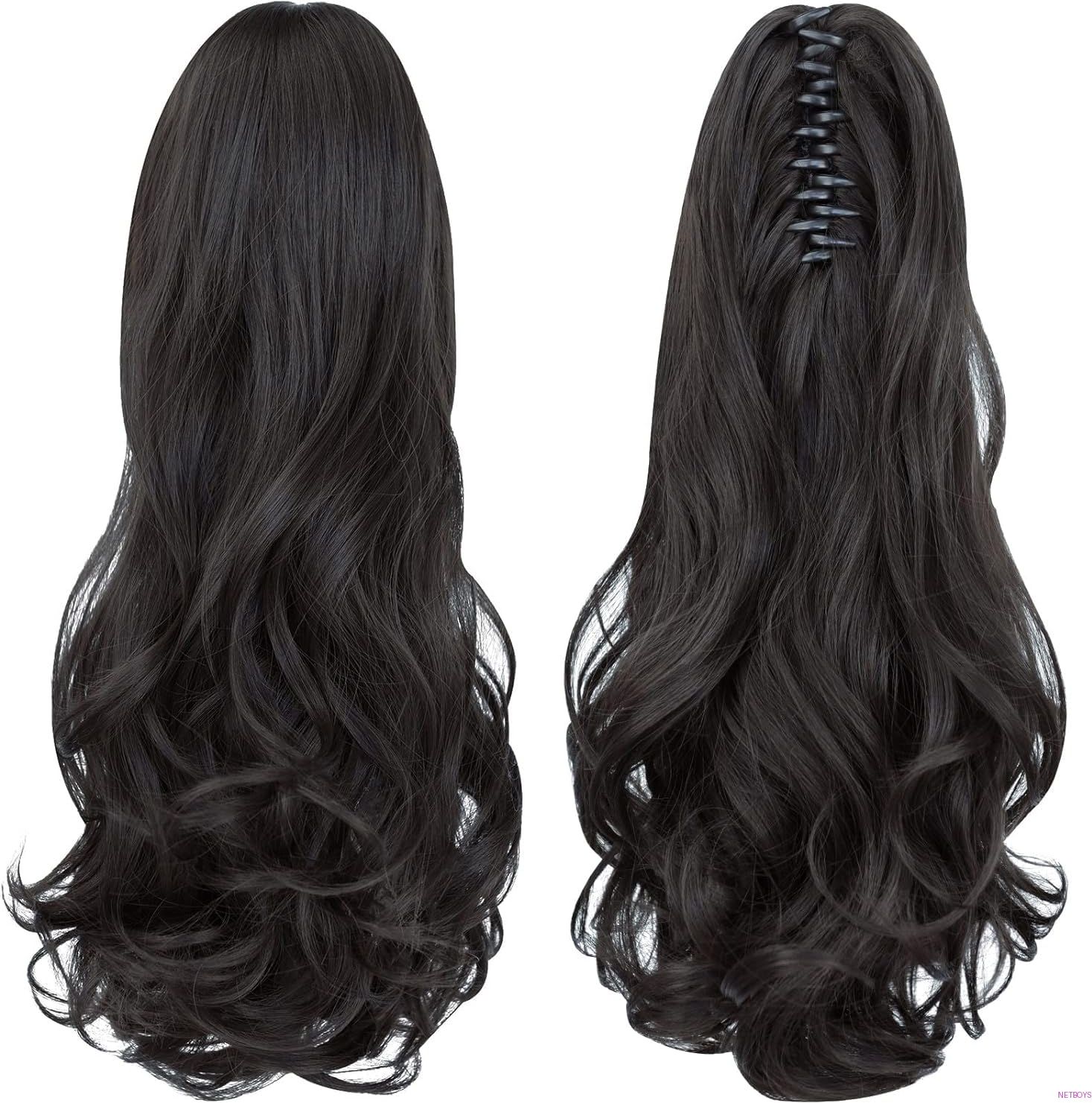 Versatile Black Full Length Claw Clip Extension Party Wear 2863 Hair Extension-image-0