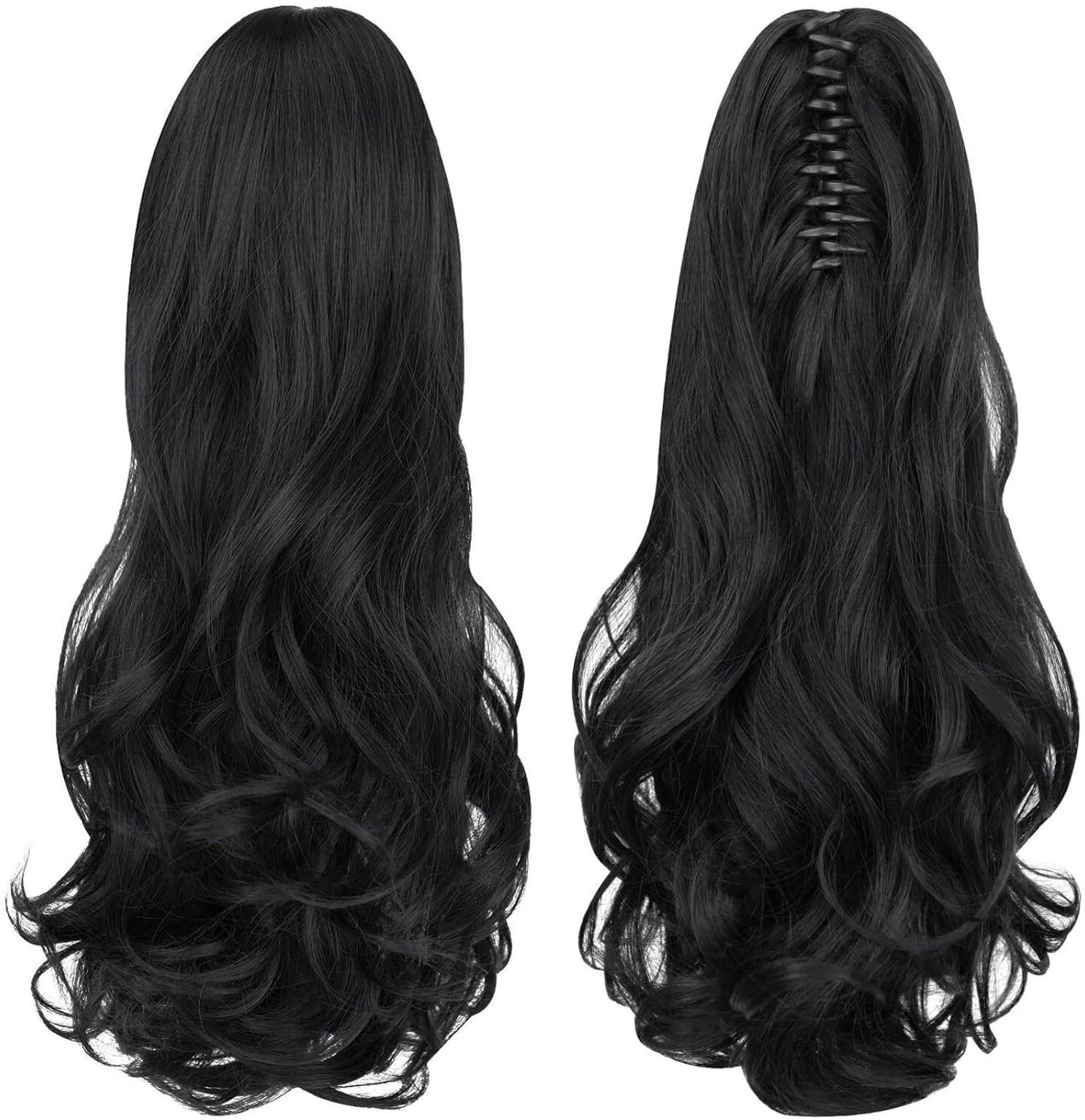 multi Step Cut Clutcher Wavy Ponytail Black Extension (Pack of 1) Hair Extension-image-15