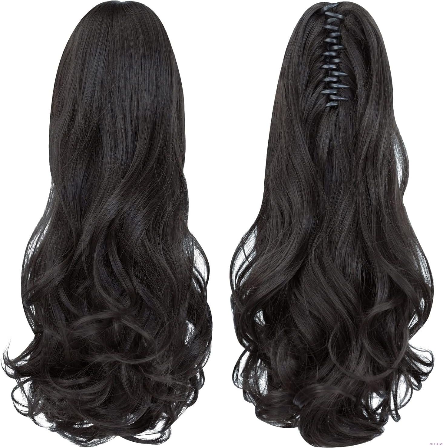 netboys Beautiful Black Flowing Claw Clip Extension Daily Wear 1772 Hair Extension-picture-16