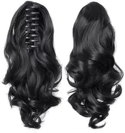 Extensions And Wigs multi Step Cut Clutcher Wavy Ponytail Black Hair Extension-image-18
