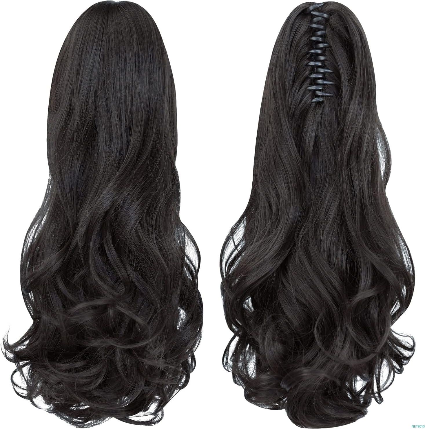 netboys PremiumFit Black Natural Claw Clip Extension For Girls 960 Hair Extension-picture-20